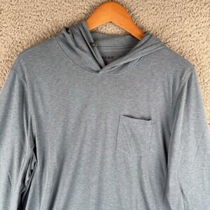 Poncho Outdoors Performance Hoodie Mens Medium Slate Blue Stretch Fishing Pocket